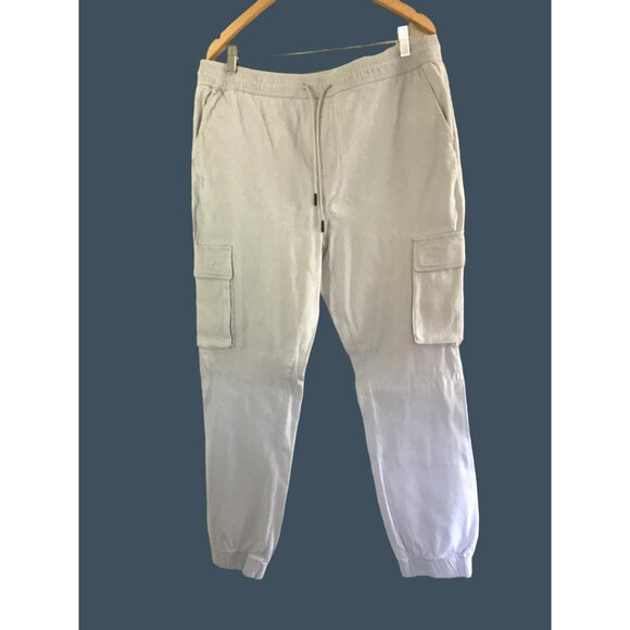 AND NOW WHAT- MENS LIGHT GREY PULLOVER ELASTIC WAIST TAPPER LEG PANTS X-LARGE - Picture 4 of 8